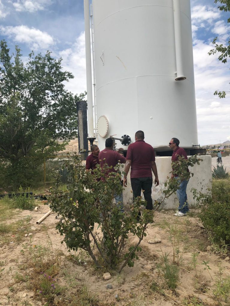 Water tank replaced at Food Bank.