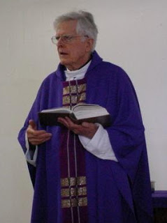 Fr Thomas giving a homily at Mass.