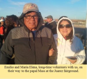 Emilio and Maria Elena on their way to the papal Mass