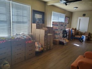 donated groceries awaiting pickup