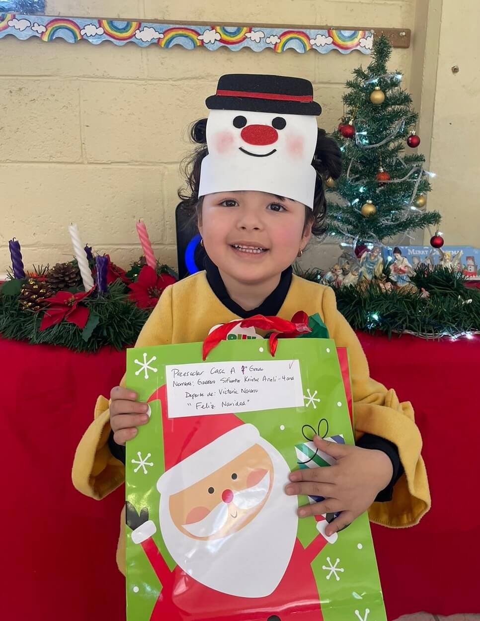 smiling girl with Christmas gift